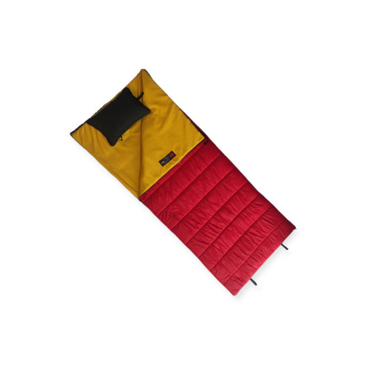 Red Travel Sleeping Bag Combined With Pillow