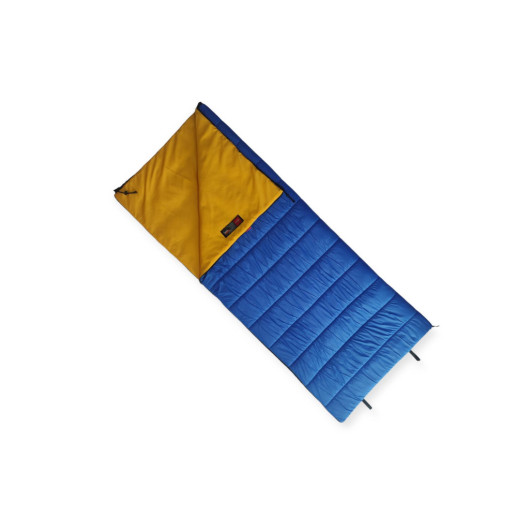 Long Blue Sleeping Bag With Built-In Pillow