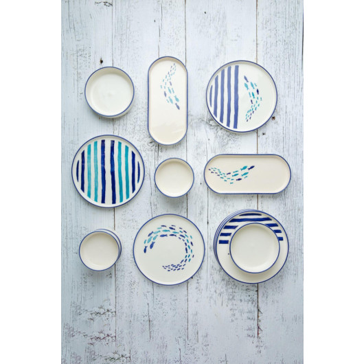 14 Piece Hand Made Special Design Breakfast Set For 6 People