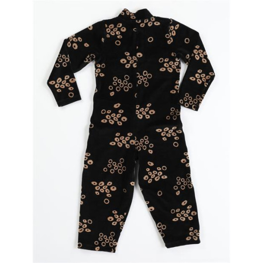 Casa Printed Laci Velvet Children Jumpsuit