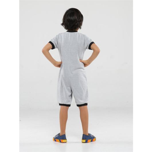 Gray Double Face Boy Jumpsuit