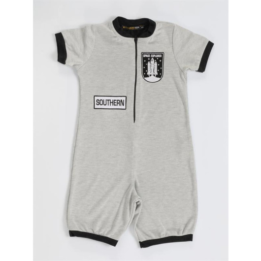 Gray Double Face Boy Jumpsuit