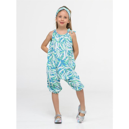 Hawaiian Flower Girl Jumpsuit Headband