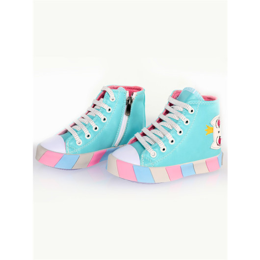 Cat Princess Blue Girls Sneakers