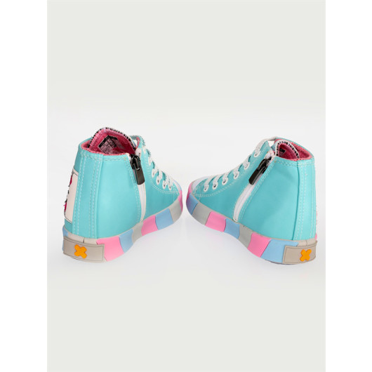 Cat Princess Blue Girls Sneakers