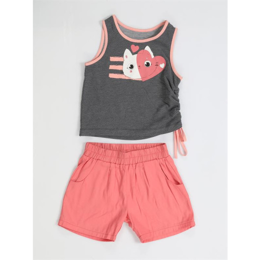 Cat Woven Shorts Set