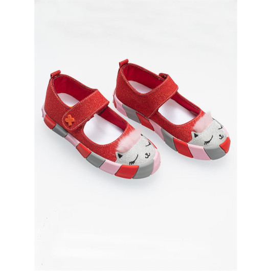 Red Glitter Cat Girl Sneaker Ballet