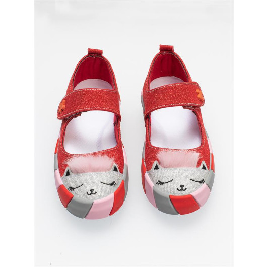 Red Glitter Cat Girl Sneaker Ballet