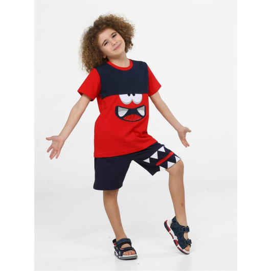 Monster Red Boy Shorts Set