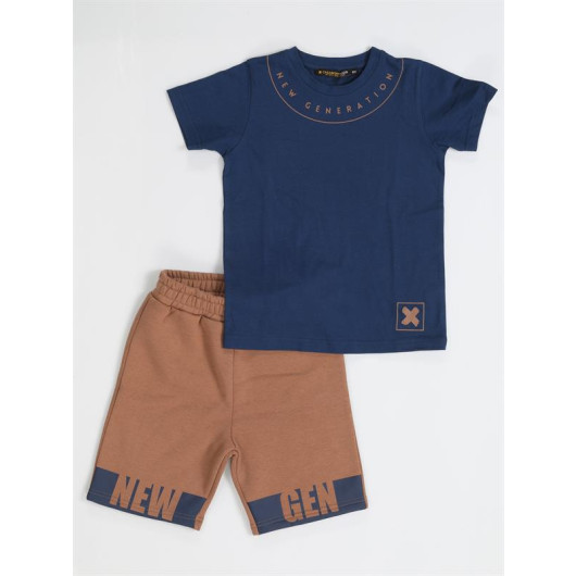 Newgen Brown Shorts Tshirt Set