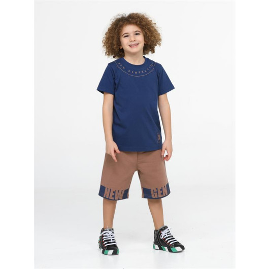 Newgen Brown Shorts Tshirt Set