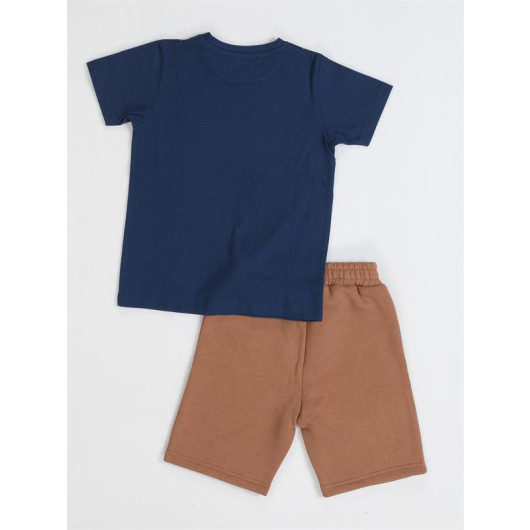 Newgen Brown Shorts Tshirt Set