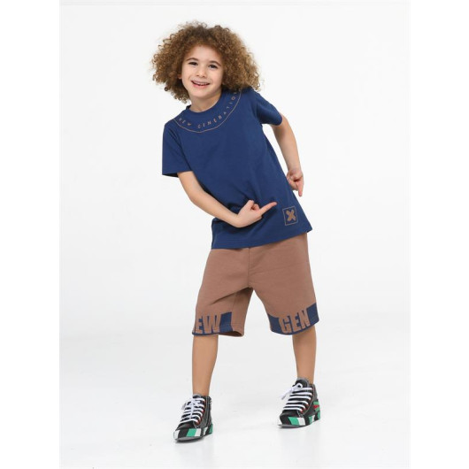 Newgen Brown Shorts Tshirt Set