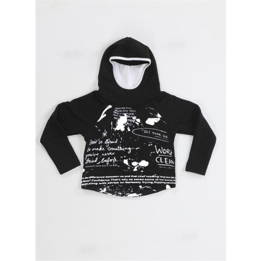 Ninja Casa Printed Black Unisex Sweatshirt