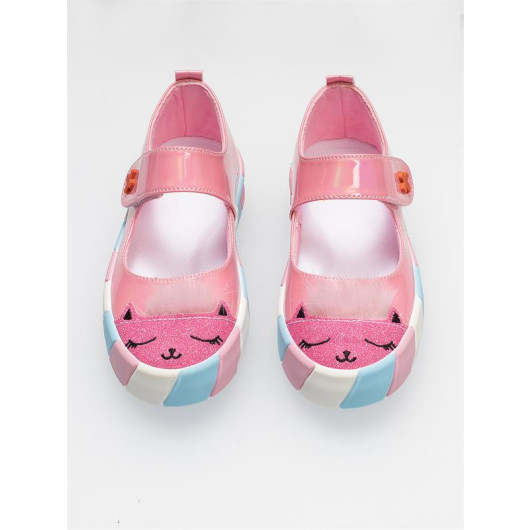 Pink Patent Leather Glitter 3D Girl Ballerina Sneakers