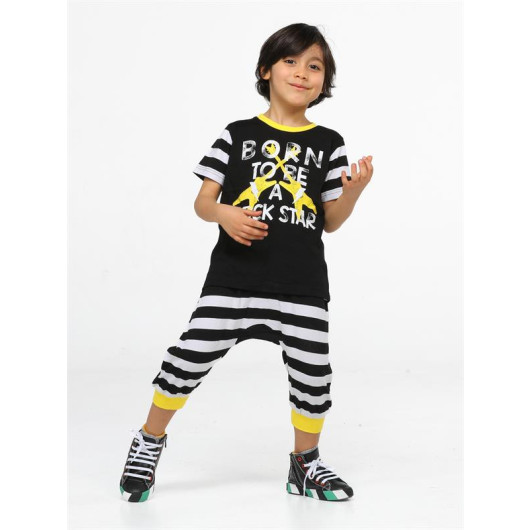 Rocker Striped Capri Tshirt Set