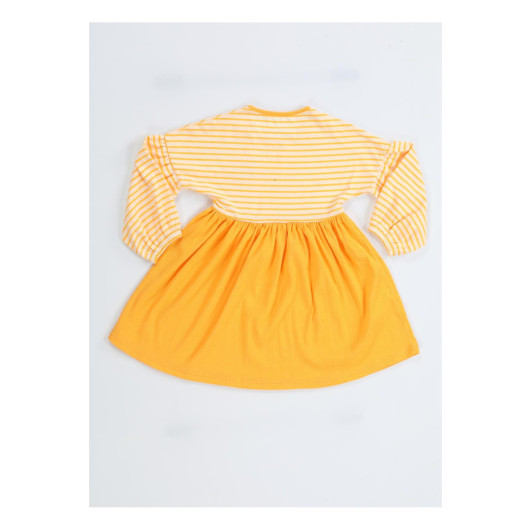 Sunflower Yellow Striped Girls Dress