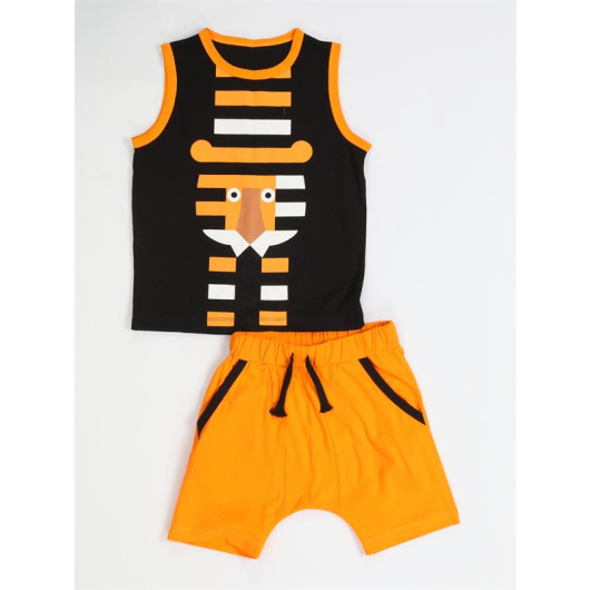 Tiger Striped Harem Shorts Set