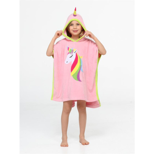 Unicorn 2 Layer Poncho Girl Beach Towel