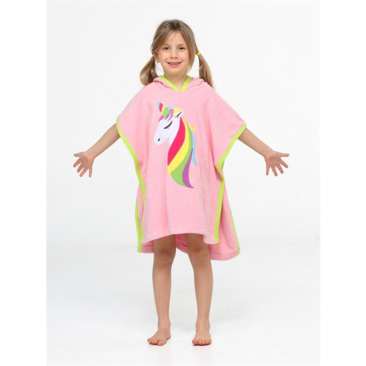 Unicorn 2 Layer Poncho Girl Beach Towel