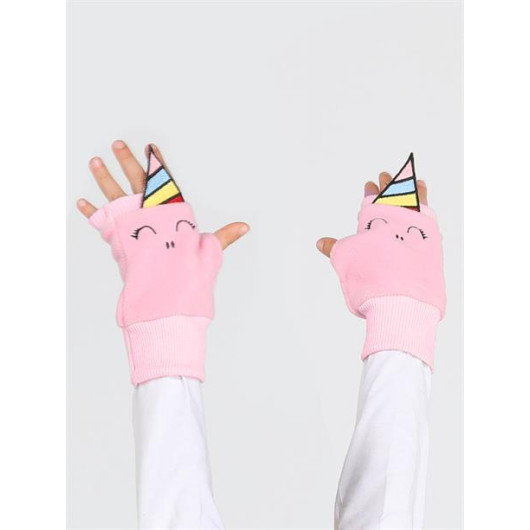 Unicorn 3D Girl Fleece Gloves
