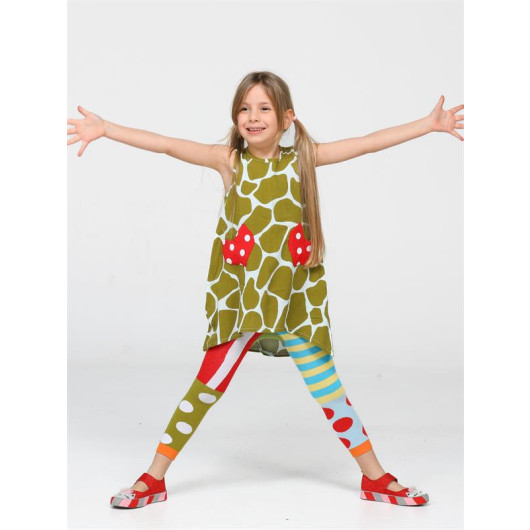 Green Patterned Tunic Socks Tights Set