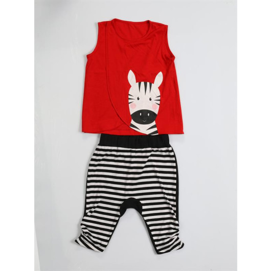 Zebra Striped Baggy Capri Set