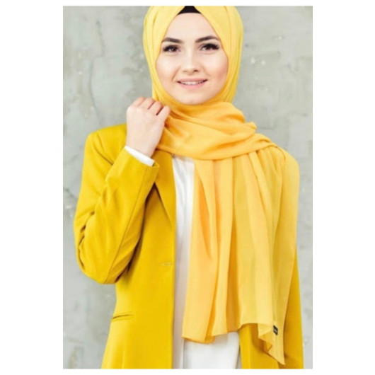 Chiffon Square Scarf Yellow 150X150