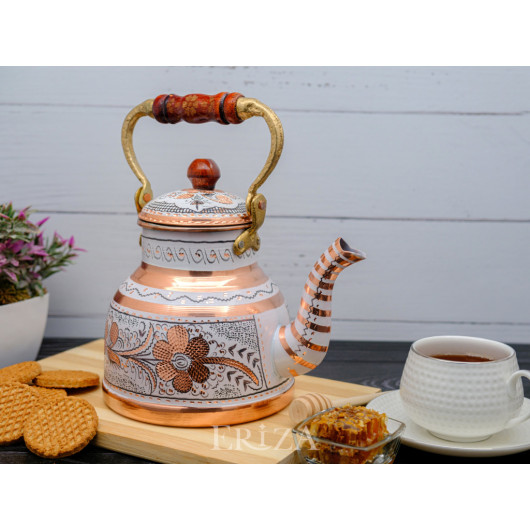 Copper Teapot, 1700 Ml, White
