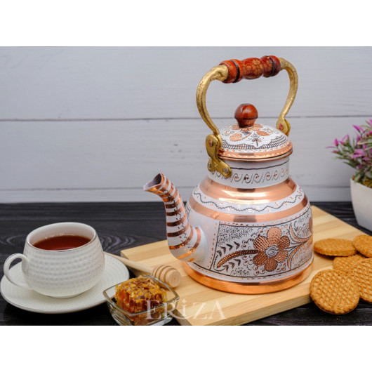 Copper Teapot, 1700 Ml, White