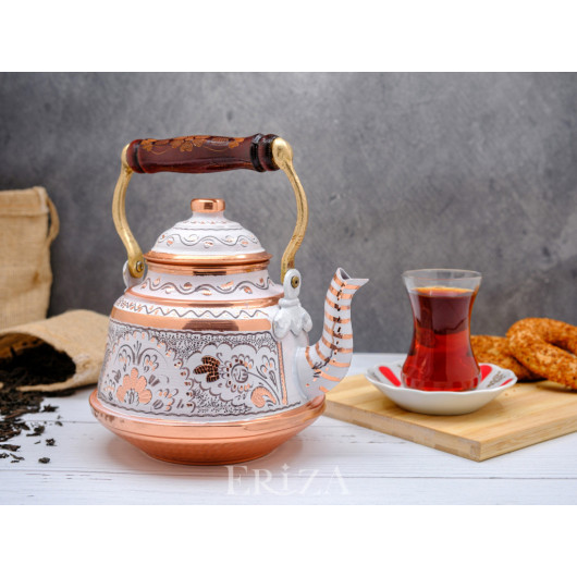 Copper Teapot, 3200 Ml, White, No 2