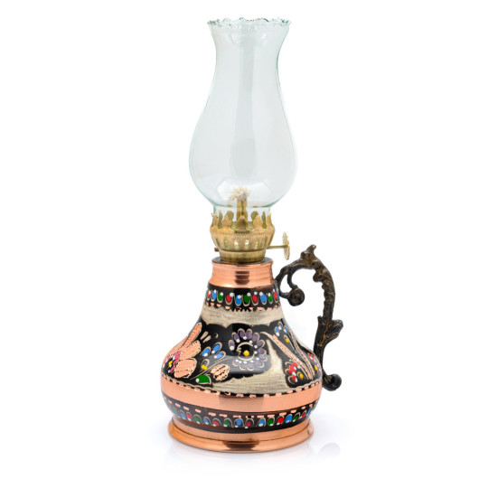 Copper Gas Lamp, Colorful, Set With Tray