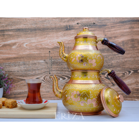 Copper Double Teapot, 2850 Ml, Gold