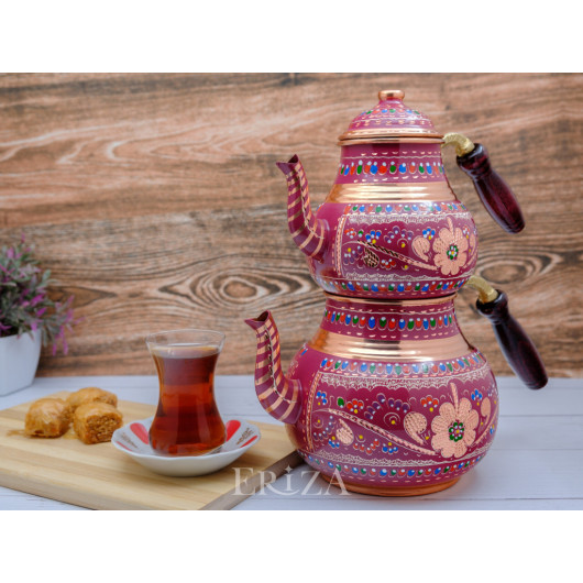 Copper Double Teapot, 2850 Ml, Lilac