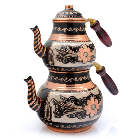 Copper Double Teapot, 2850 Ml, Black