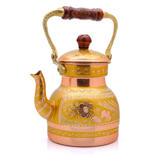 Copper Small Size Single Teapot, 1300 Ml, Gold