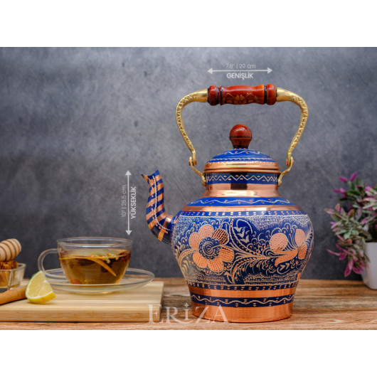 Copper Nostalgic Teapot, 1900 Ml, Blue
