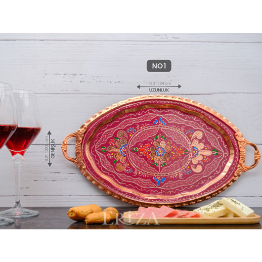 Copper Oval Serving Tray, Lilac, No 1