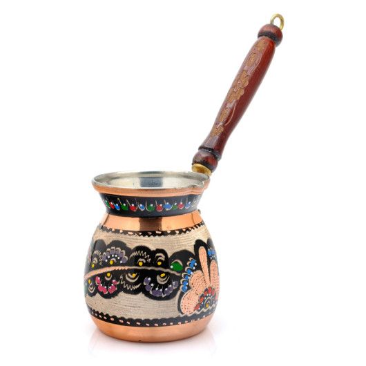 Copper Turkish Coffee Pot, Colorful, No 1