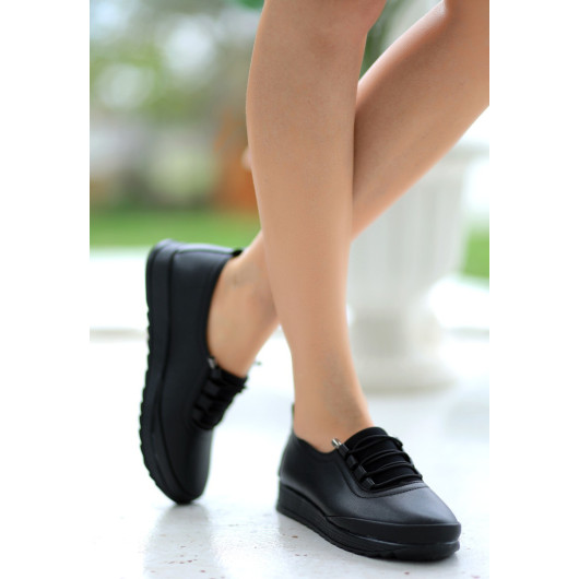 Black Leather Sneakers