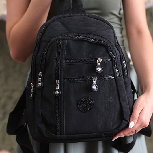 Black Satin Backpack