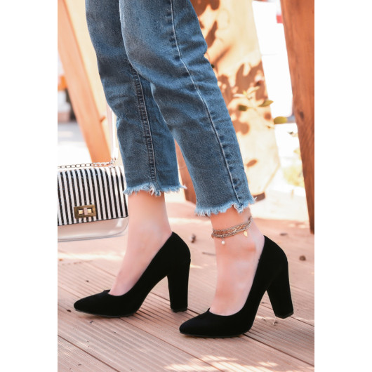 Black Suede High Heel Shoes