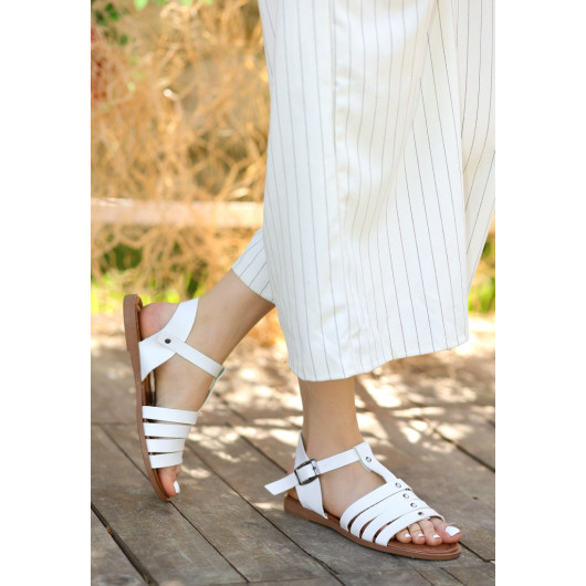 White Leather Sandals