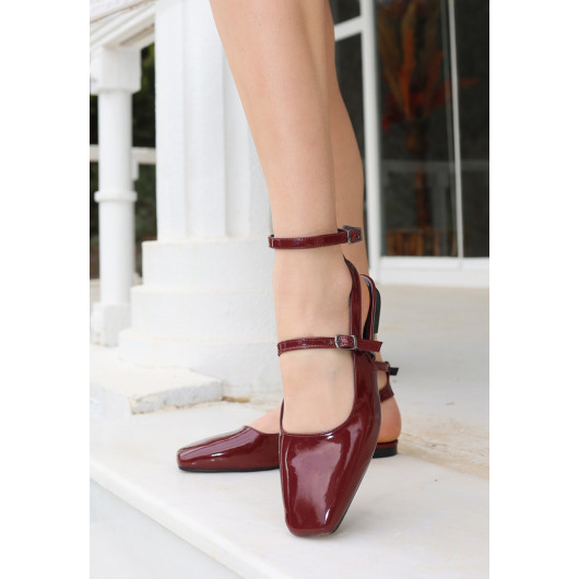 Katrin Claret Red Patent Leather Ballerina Shoes