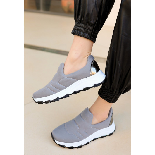 Grey Stretch Sneakers