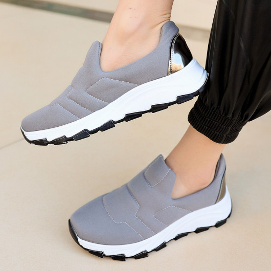 Grey Stretch Sneakers