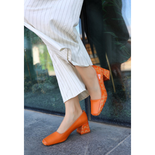 Orange Skin High Heels