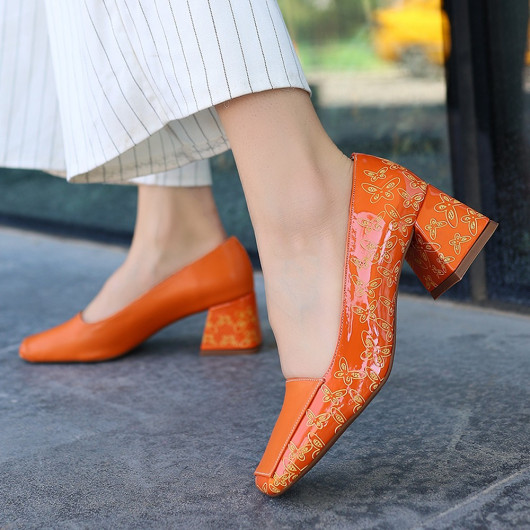 Orange Skin High Heels