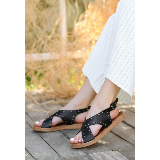 Black Leather Sandals