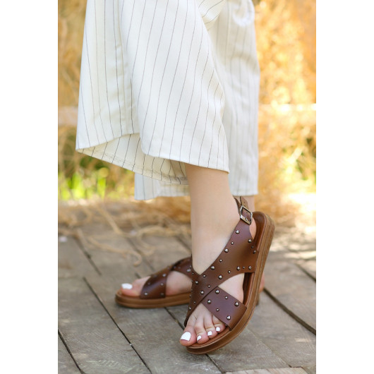 Lilan Tan Leather Sandals